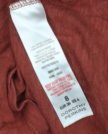 Dorothy Perkins Women's Red Boat Neck Top, Size 8