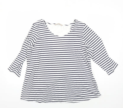 Marks & Spencer Women's Striped 3/4 Sleeve T-Shirt