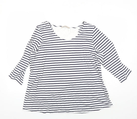 Marks and Spencer Women's Striped 3/4 Sleeve T-Shirt