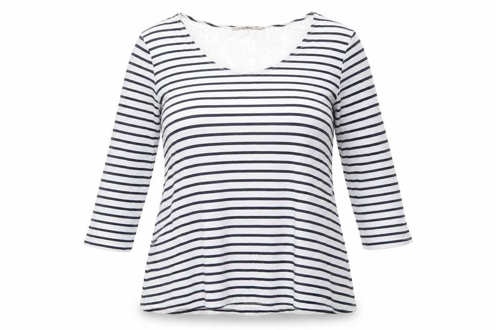 Marks & Spencer Women's Striped 3/4 Sleeve T-Shirt