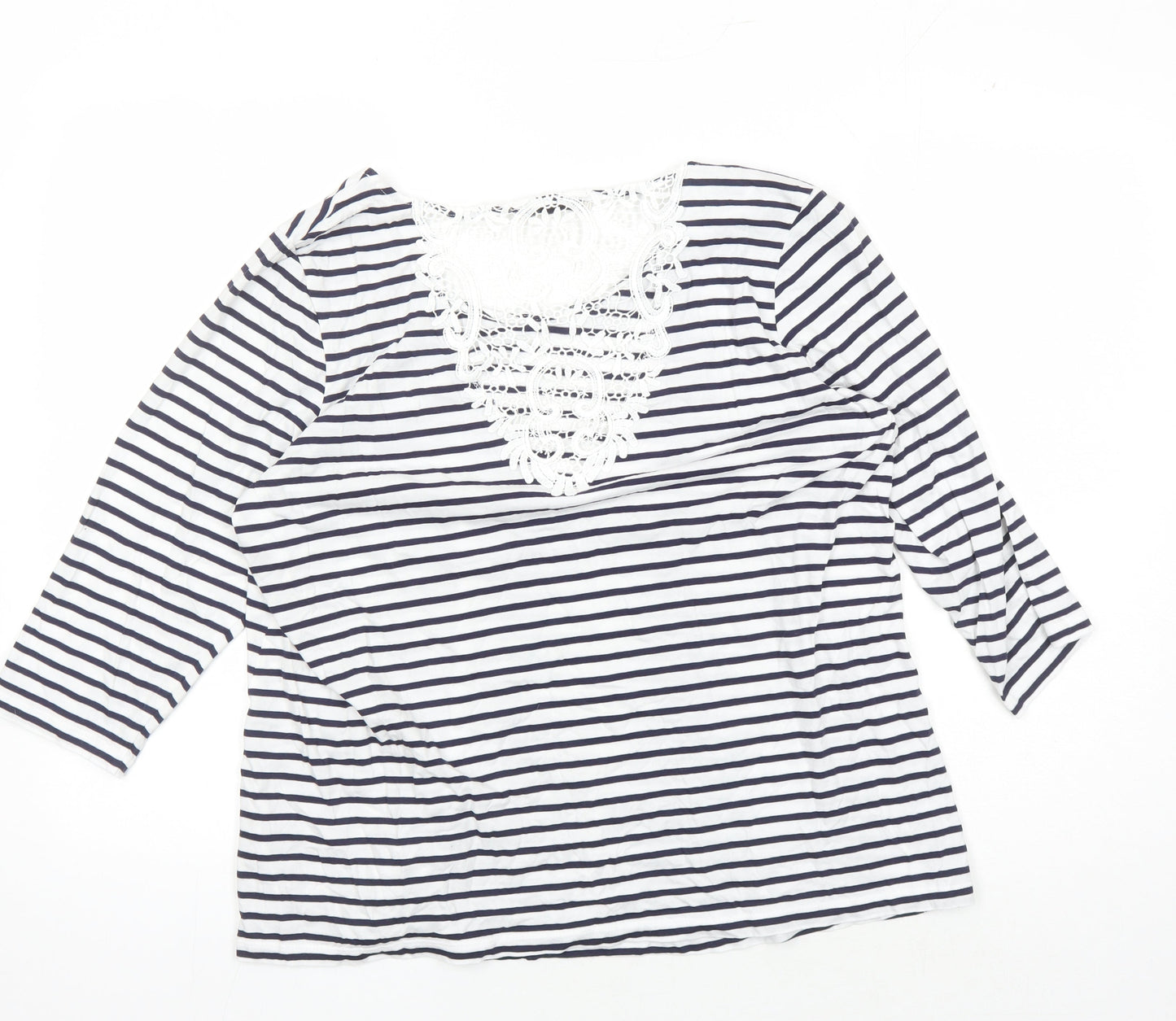 Marks and Spencer Women's Striped 3/4 Sleeve T-Shirt