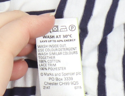 Marks & Spencer Women's Striped 3/4 Sleeve T-Shirt