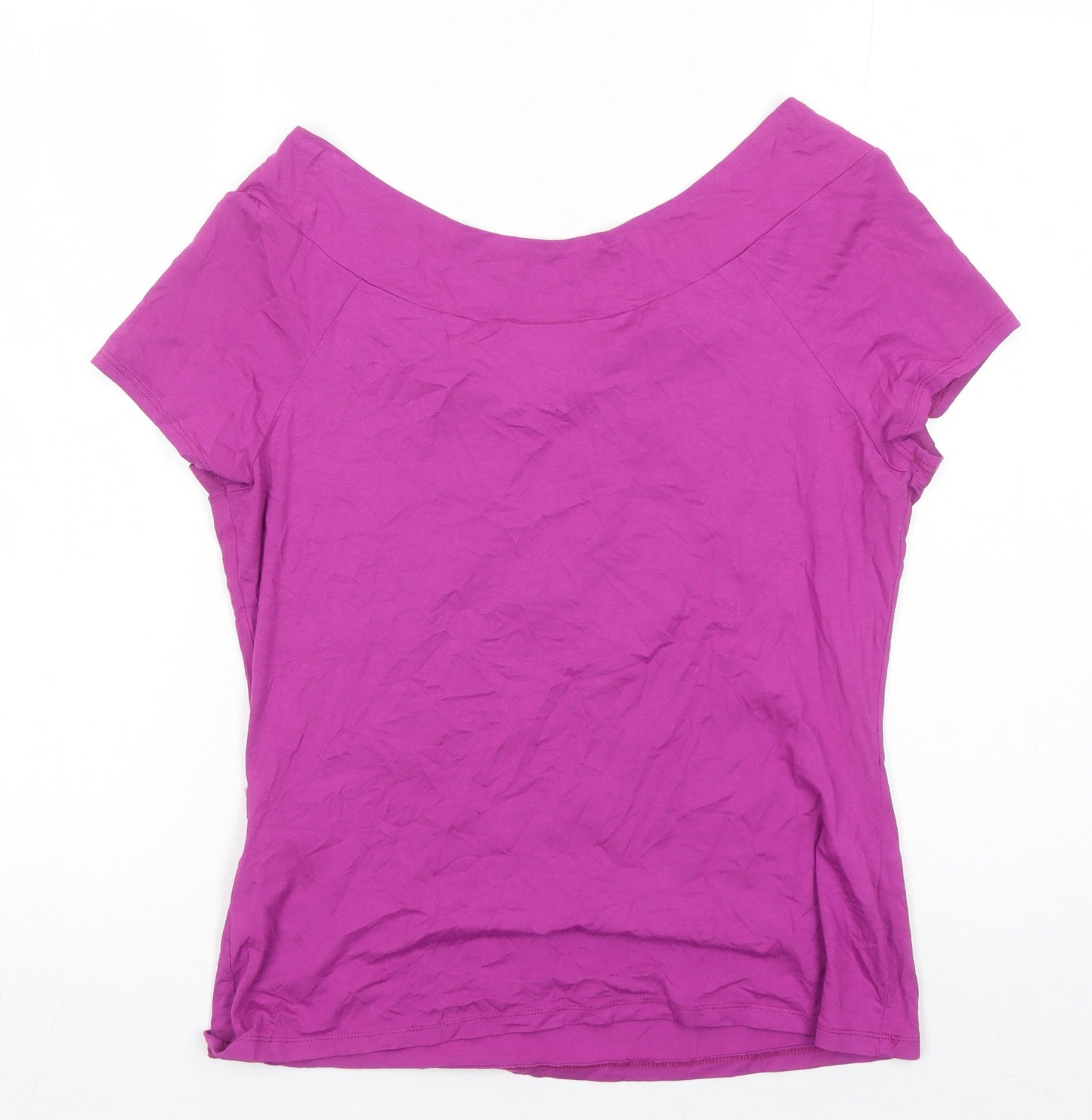 Wallis Women's Purple T-Shirt, Size 14, Casual Scoop Neck