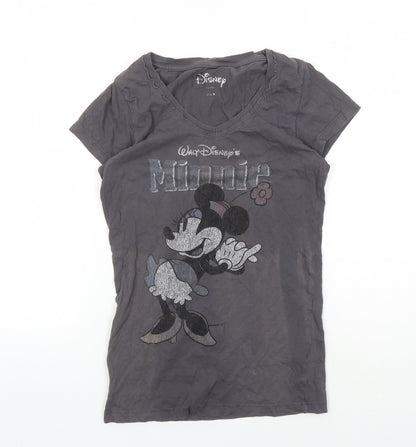 Preloved Disney Women's Black Minnie Mouse T-Shirt, Size S - Front