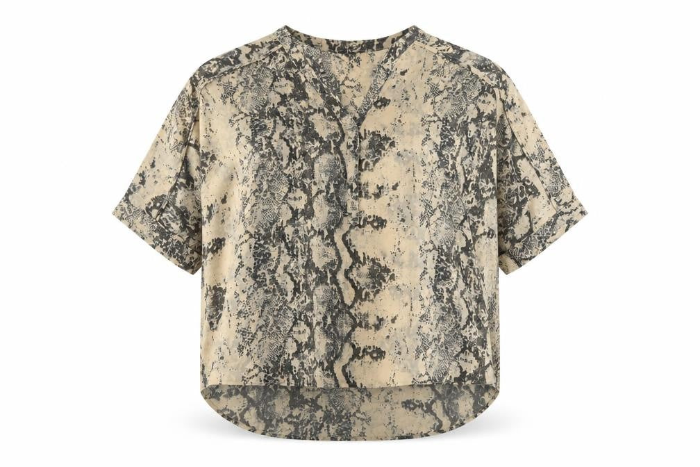 Next Women's Beige Animal Print Blouse, Size 12, Casual