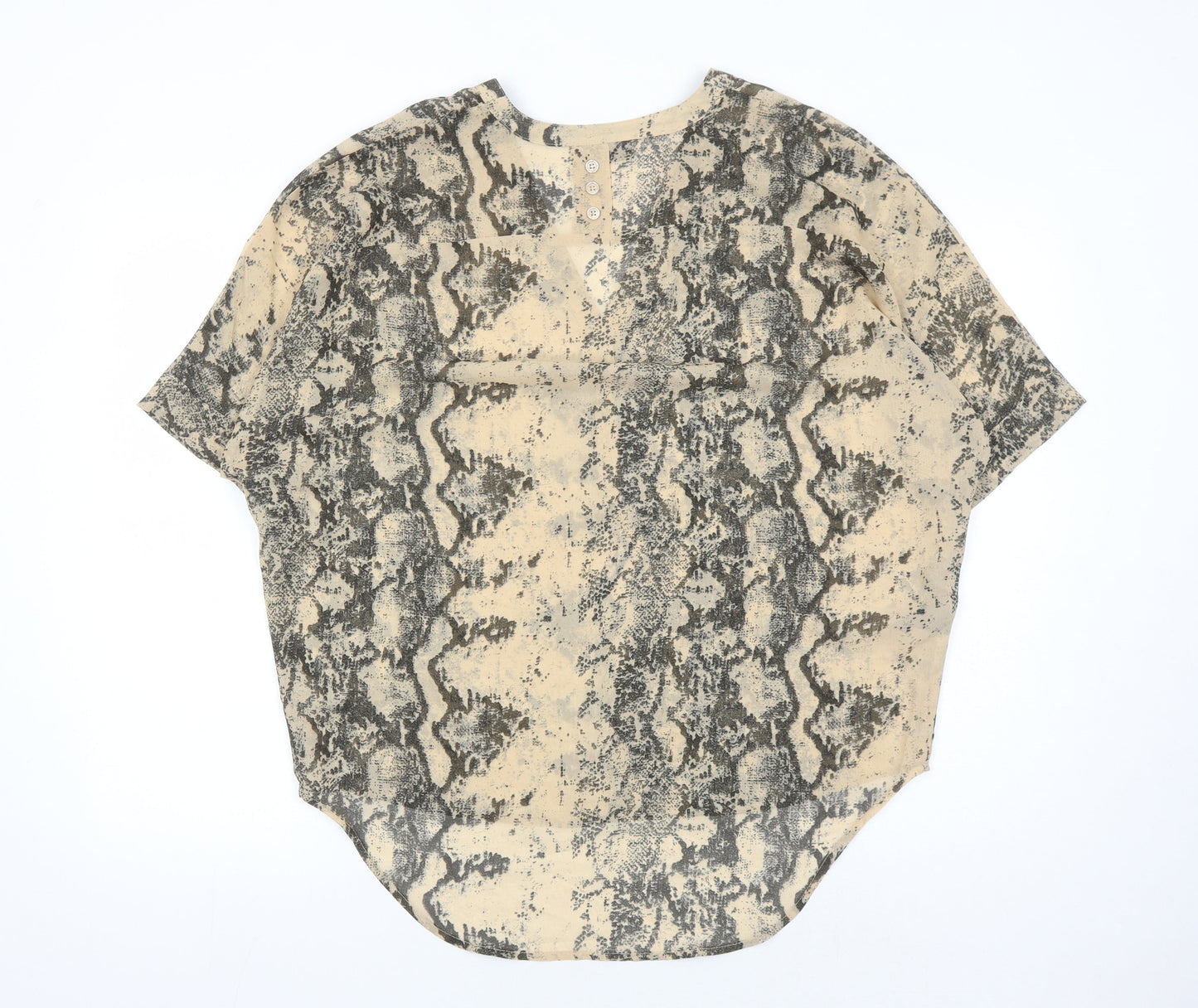 Next Women's Beige Animal Print Blouse, Size 12, Casual