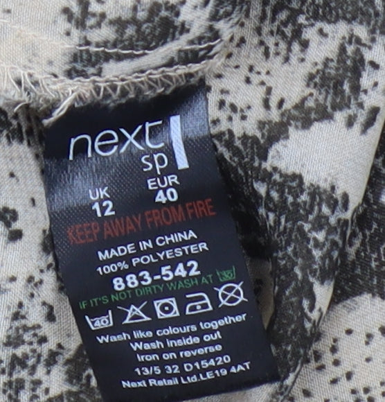 Next Women's Beige Animal Print Blouse, Size 12, Casual