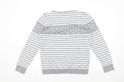 Country Casuals Women's Grey Striped Pullover Jumper, L - Casual