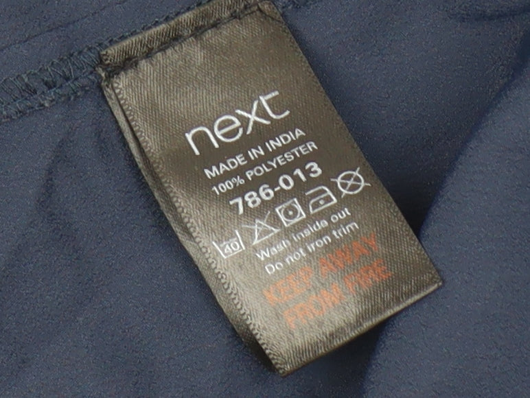 Next Women's Blue High Neck Long Sleeve Blouse - Size 12