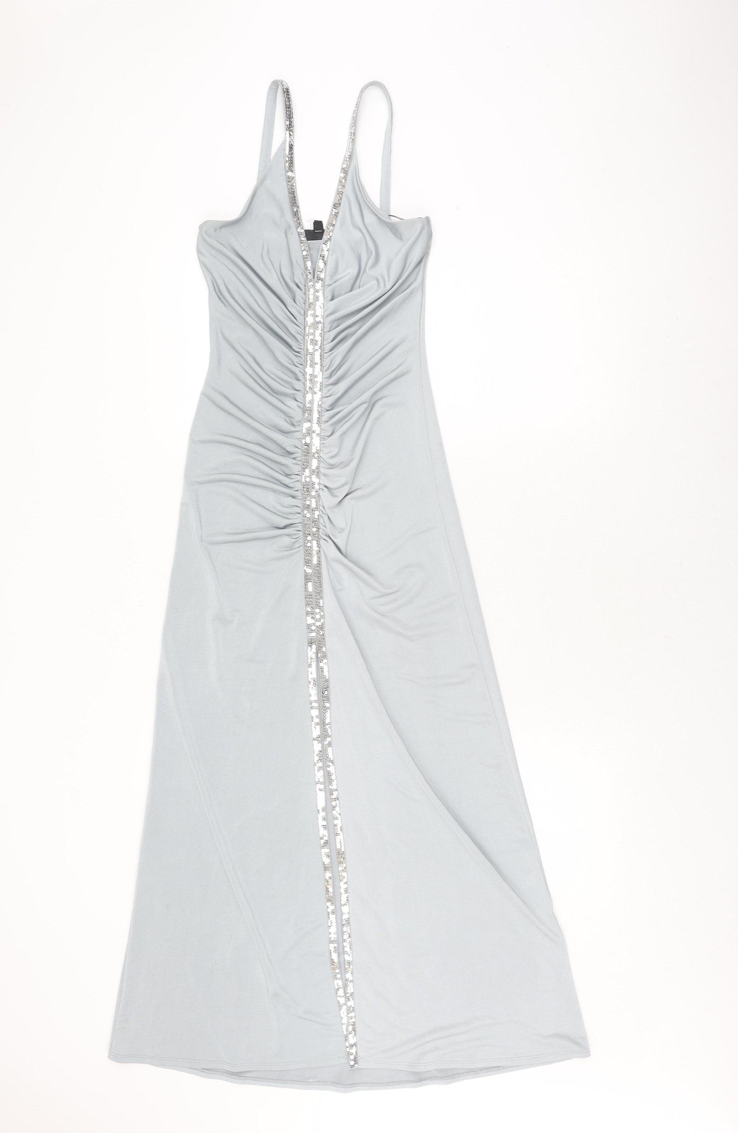 Warehouse Women's Grey Midi Slip Dress - Size 6