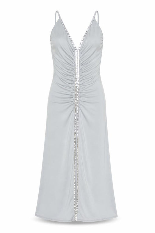 Warehouse Women's Grey Midi Slip Dress - Size 6