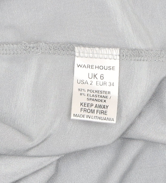 Warehouse Women's Grey Midi Slip Dress - Size 6