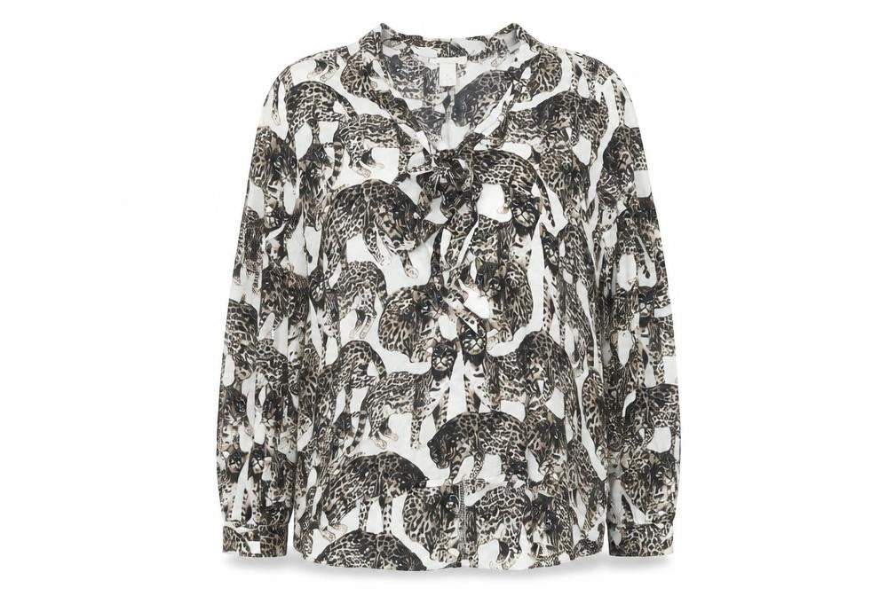 H&M Women's Animal Print Blouse, Size 14