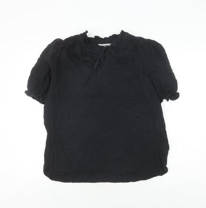 Marks & Spencer Black Cotton Top, Size 10