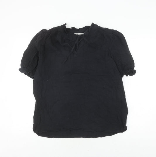 Marks and Spencer Black Cotton Top, Size 10