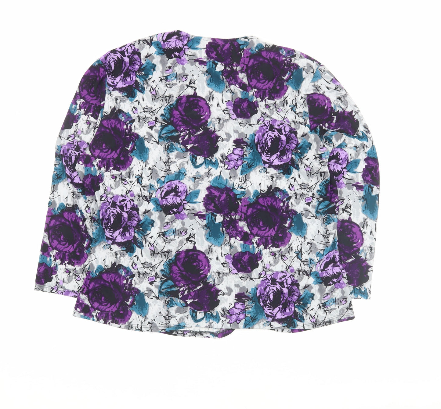 CC Women's Multicoloured Floral Blouse, XL Long Sleeve