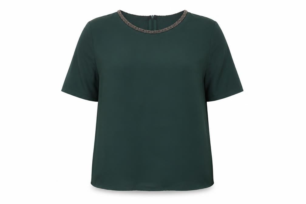 Laura Ashley Women's Green Beaded Blouse UK 12