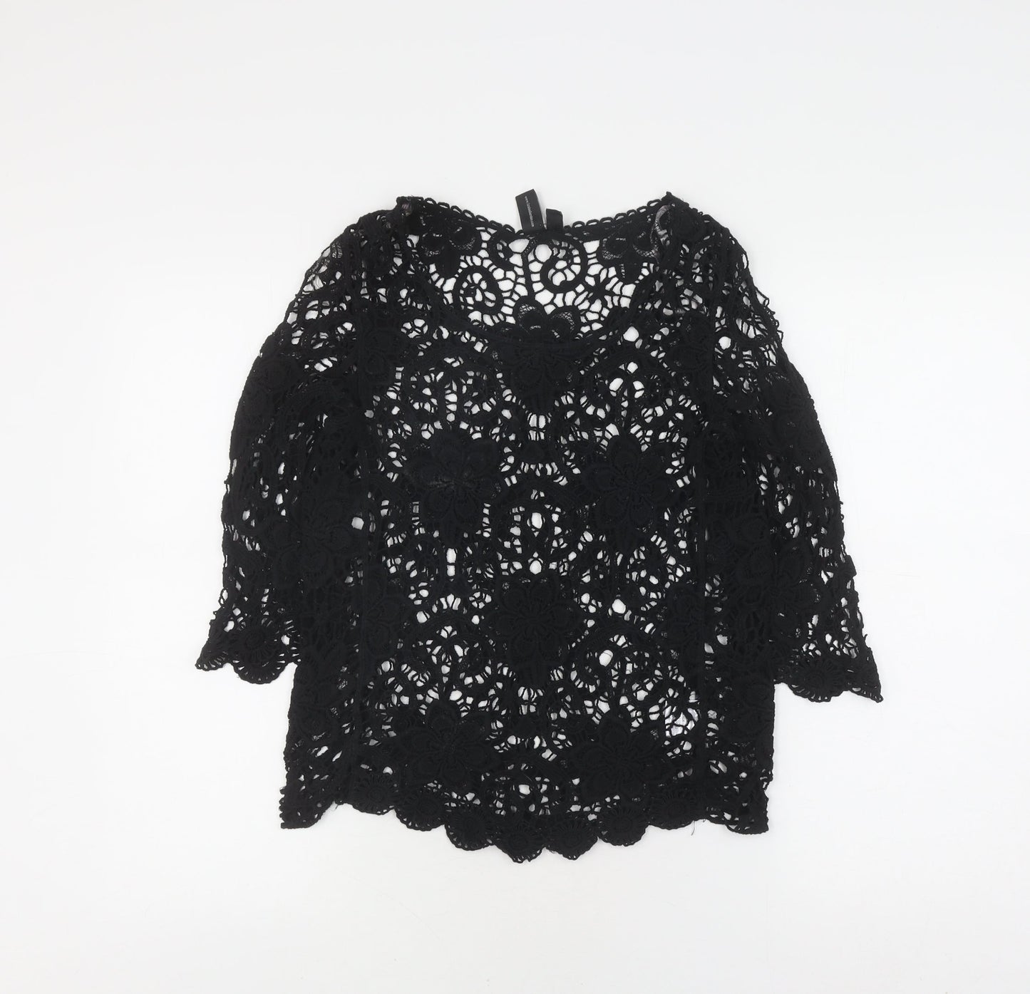 Izabel London Women's Black Crochet Blouse Size 12/14