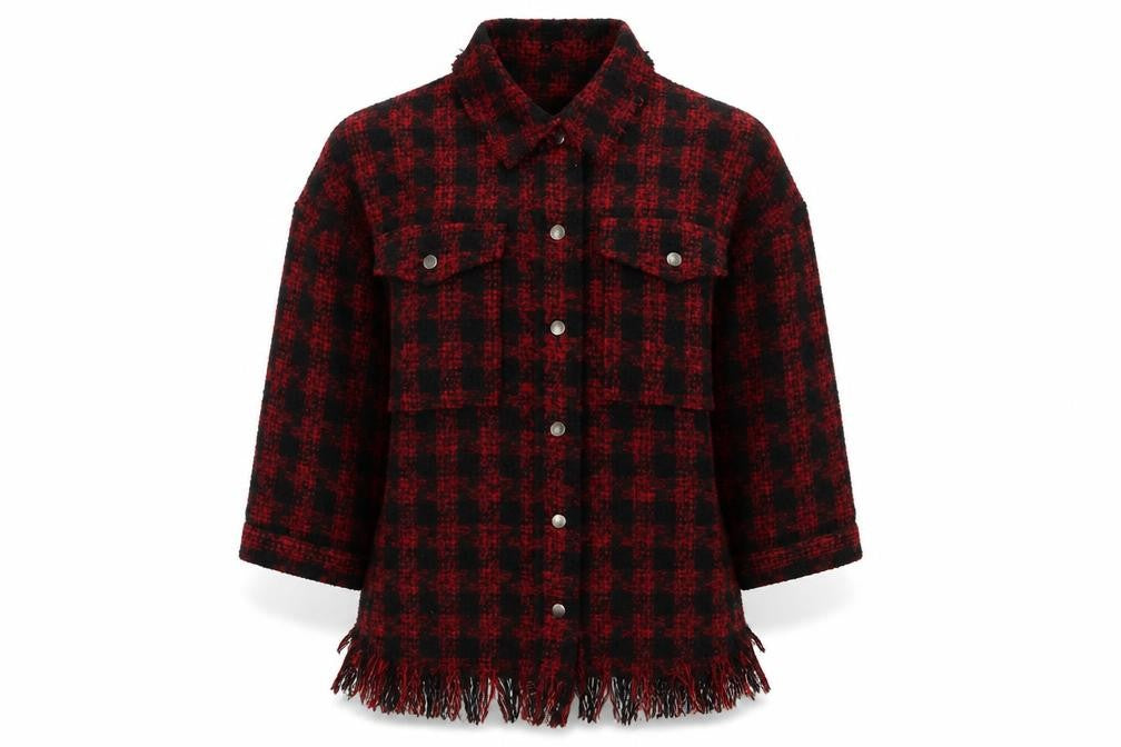 Zara Women's Red Black Check Jacket XS