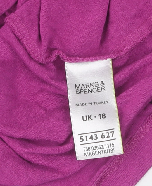 Marks and Spencer Women's Pink T-Shirt, Size 18, Casual Fit