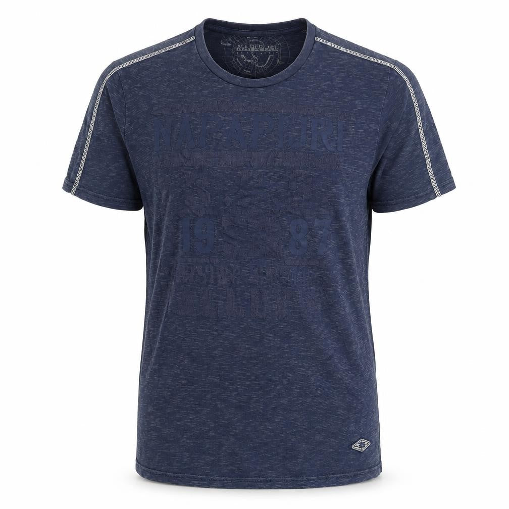Napapijri Men's Blue Short Sleeve Crew Neck T-Shirt L