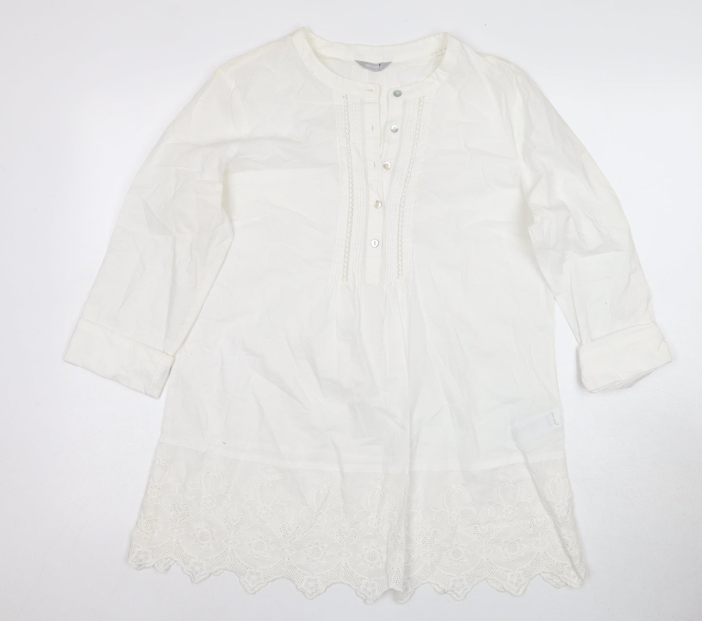 Marks and Spencer Women White Size 12 Cotton Dress