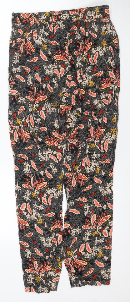 H&M Women's Multicoloured Floral Trousers Size 8