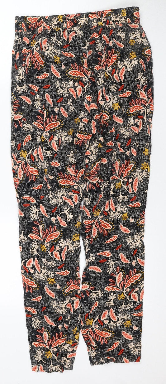 H&M Women's Multicoloured Floral Trousers Size 8
