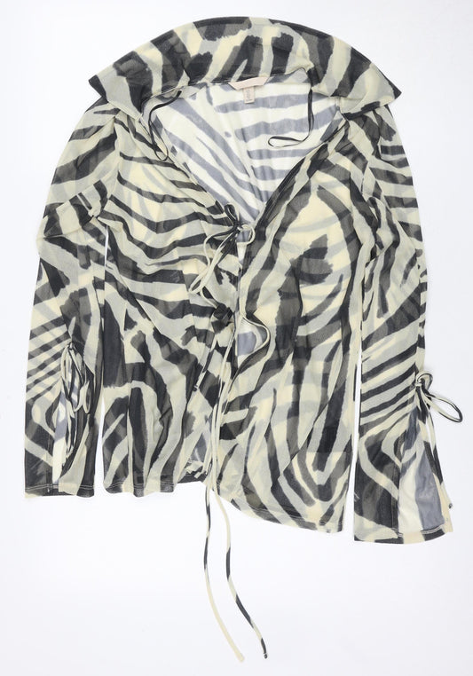 H&M Women's Multicoloured Wrap Blouse Size L