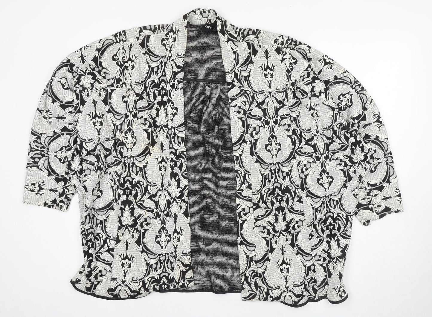 ASOS Women's Black White Floral Kimono Size 12