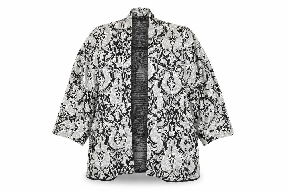ASOS Women's Black White Floral Kimono Size 12