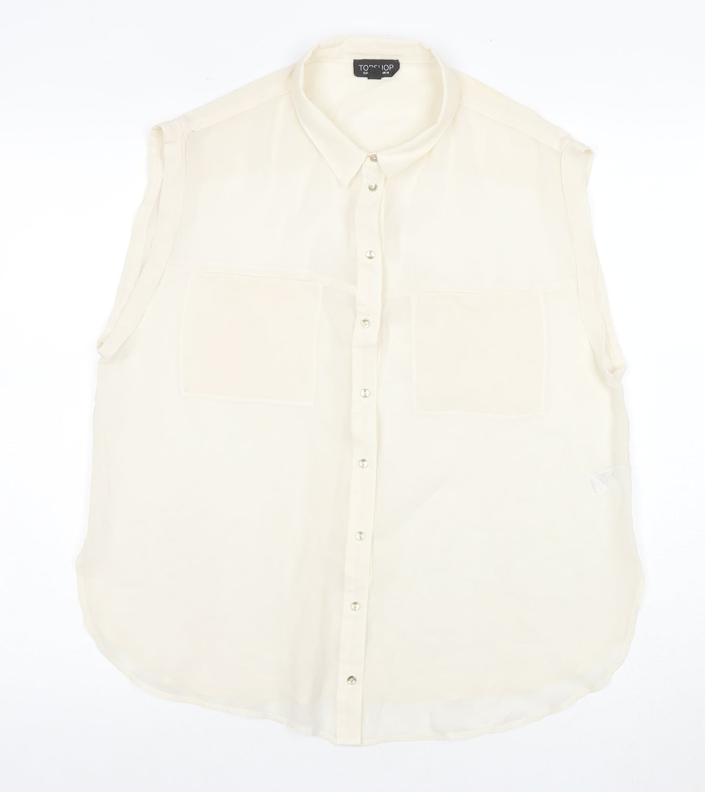 Topshop Women’s Ivory Sleeveless Button-Up Shirt