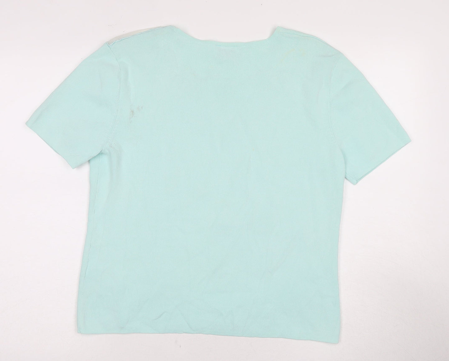 Roman Originals Womens Blue T-Shirt, M, Floral Embroidery