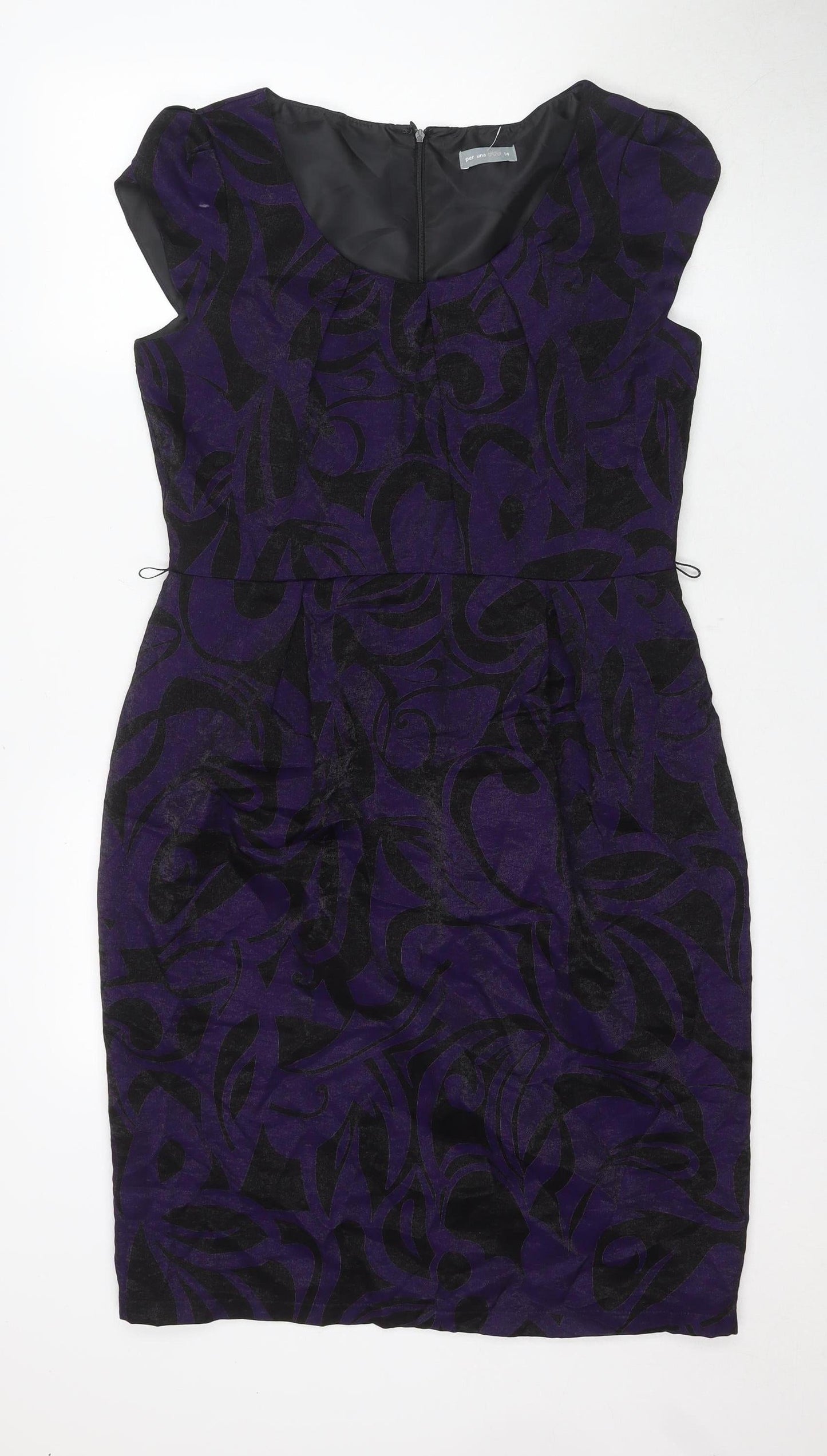 Per Una Women's Purple Floral Sheath Dress, Size 14