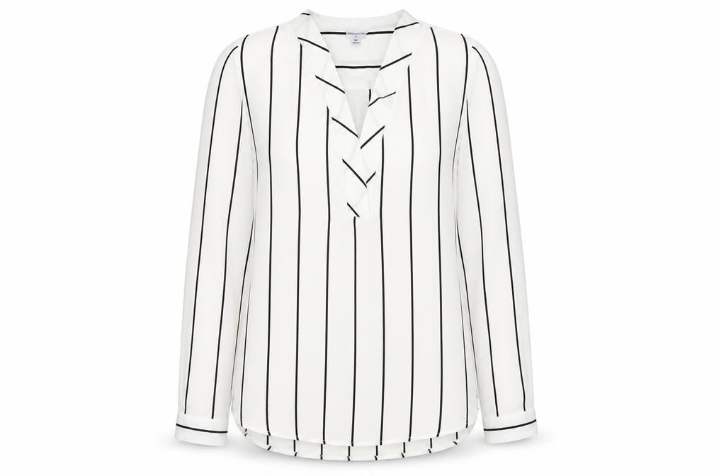Jacqueline de Yong Women's White Striped Blouse Size 10