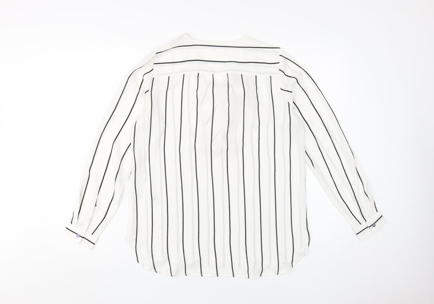 Jacqueline de Yong Women's White Striped Blouse Size 10