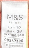 Marks and Spencer Women's Orange V-Neck Flared T-Shirt - Size 10