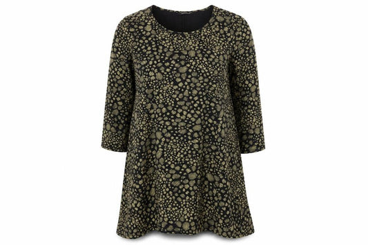 Roman Women's Black Animal Print Shift Dress Size 12