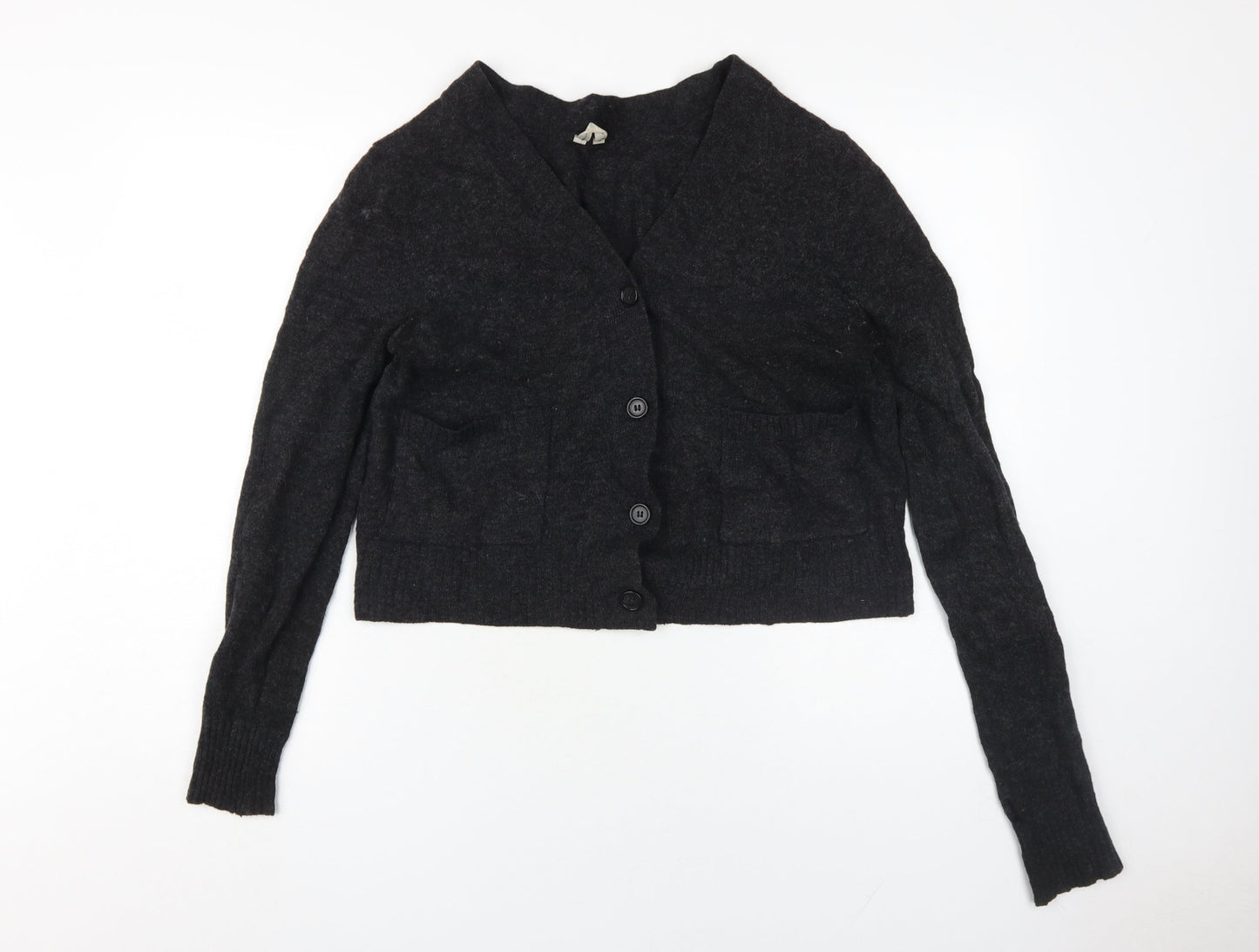 Arket Women's Black V-Neck Cardigan S
