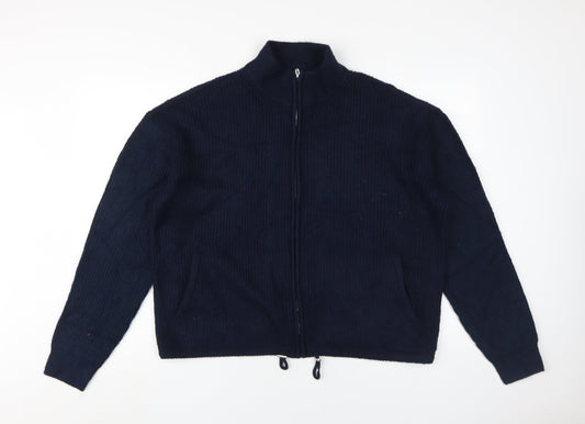 Marks and Spencer Women's Blue Full Zip Jumper L