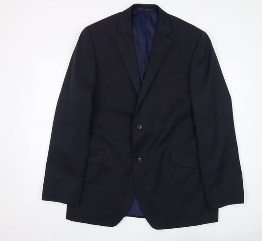 Austin Reed Men's Blue Suit Jacket 44L Long Formal Wear