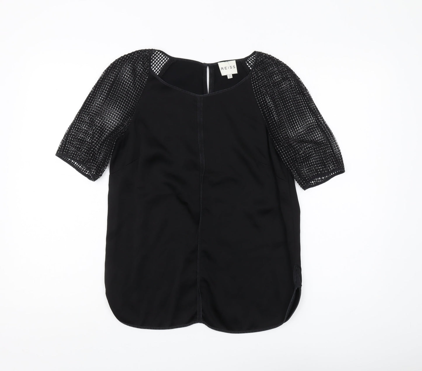 Reiss Women's Black Short Sleeve Blouse Size 8