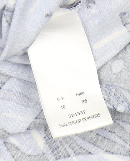 Eastex Women's Blue Floral Wrap Blouse - Size 10
