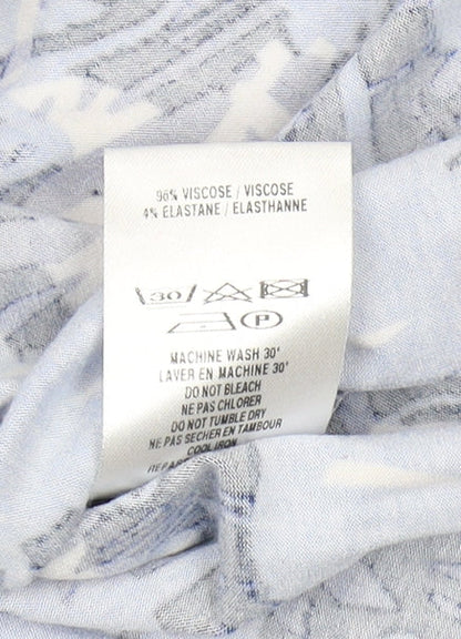 Eastex Women's Blue Floral Wrap Blouse - Size 10