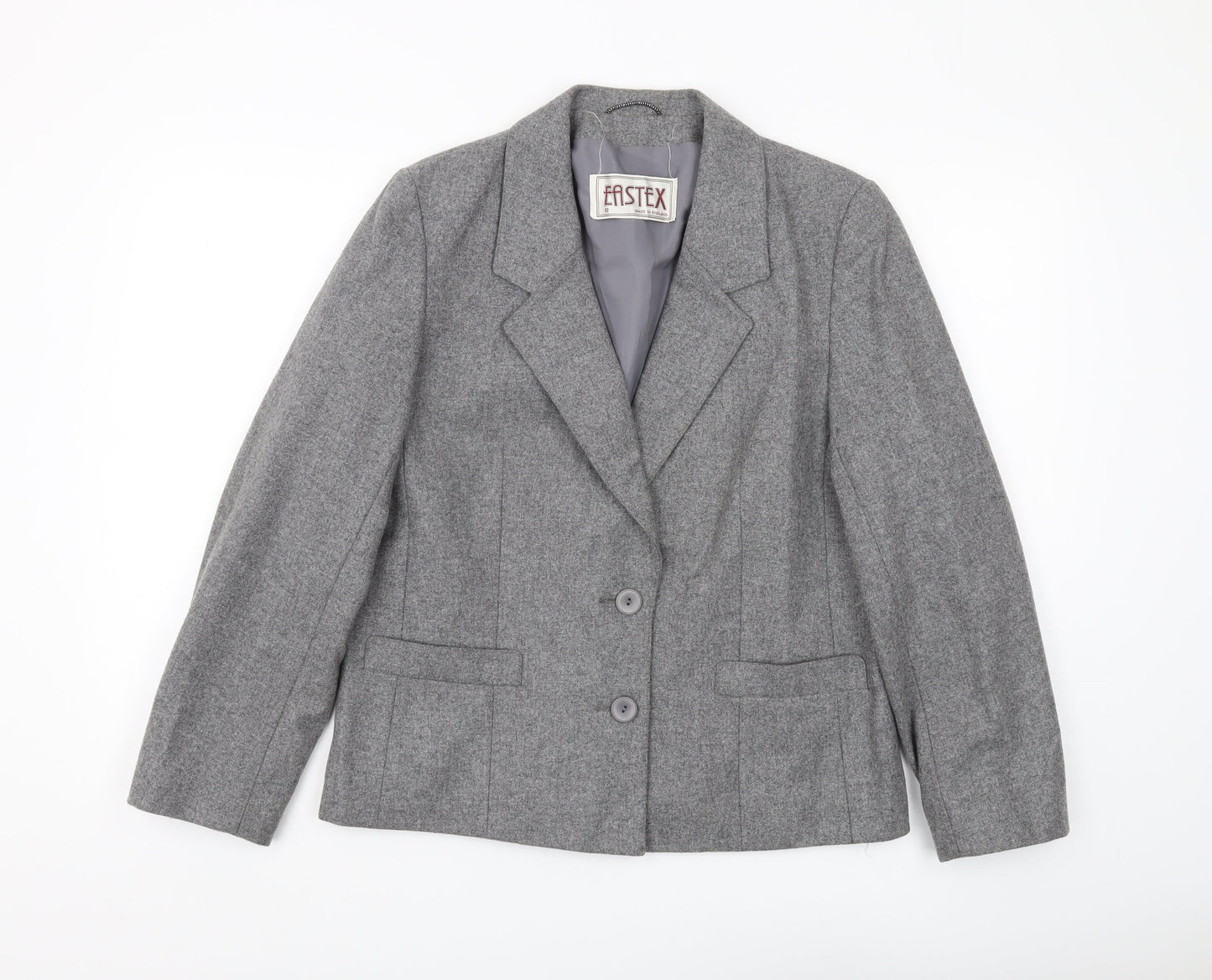 Eastex Women's Grey Wool Blazer Size 12 – Vintage Style
