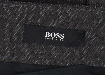 Hugo Boss Men's Grey Dress Pants, Size M, Regular Fit