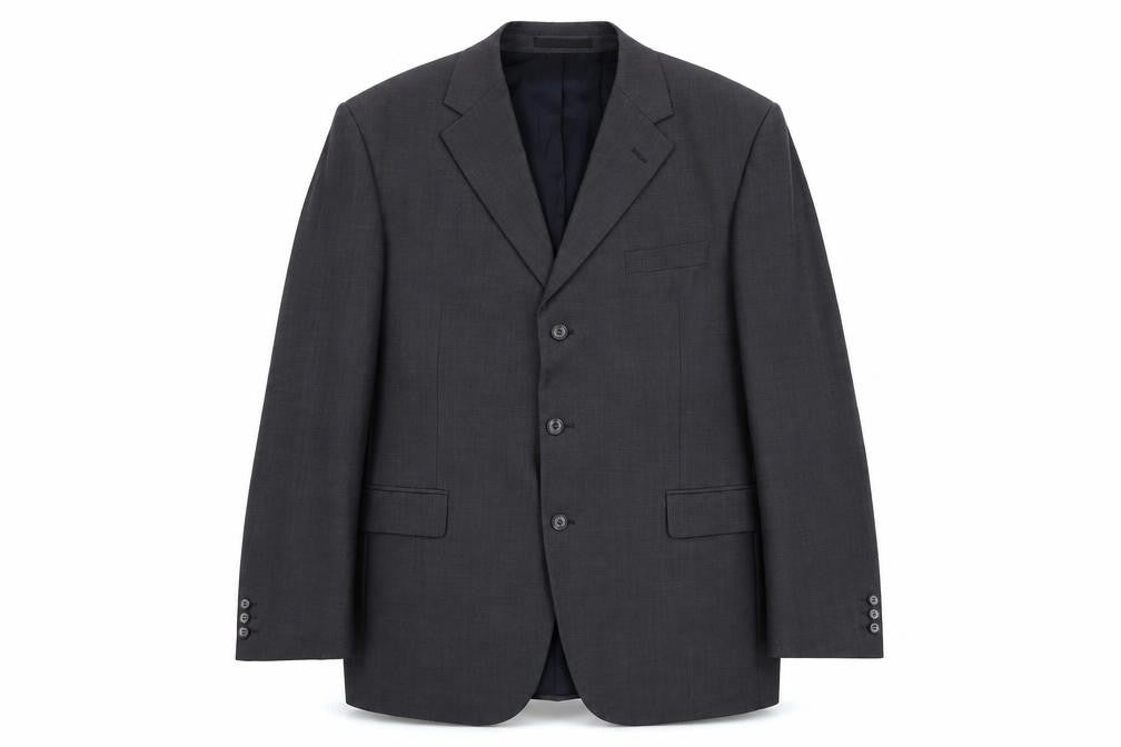 Centaur Men's Grey Blazer, Size 46L, Formal Long Wool Jacket