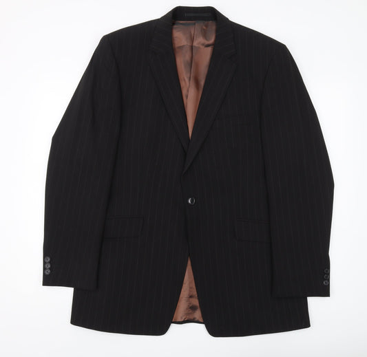 Studio Jeff Banks Men's Black Striped Blazer 42 Regular