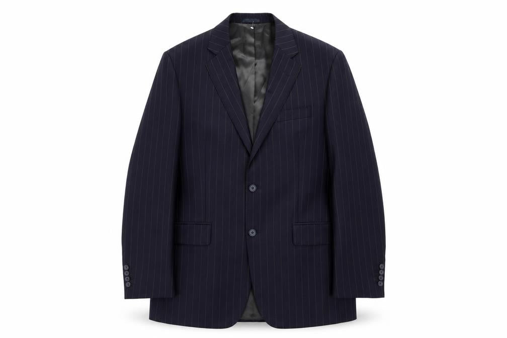 Austin Reed Men's Blue Striped Blazer, 40L, Wool-Cashmere