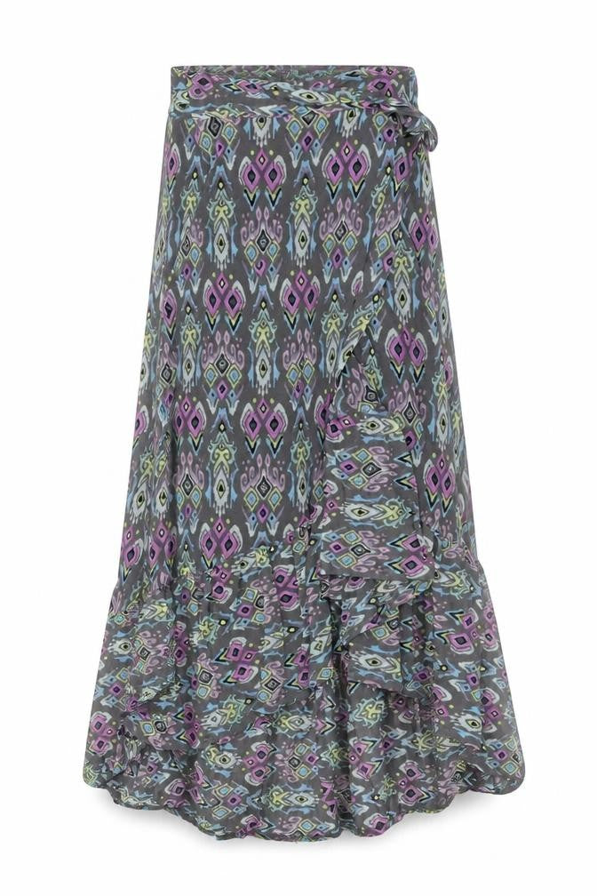 Hush Women's Multicoloured Geometric Long Pleated Skirt UK 8